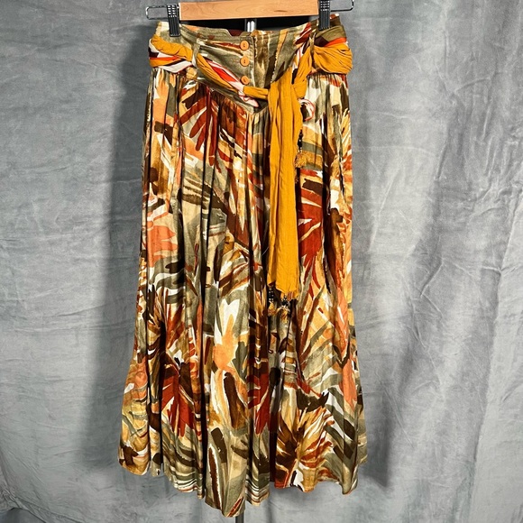 ESCADA VINTAGE 90s Boho Tropical Corset Maxi Skirt Sz 34/ Small - Picture 1 of 9
